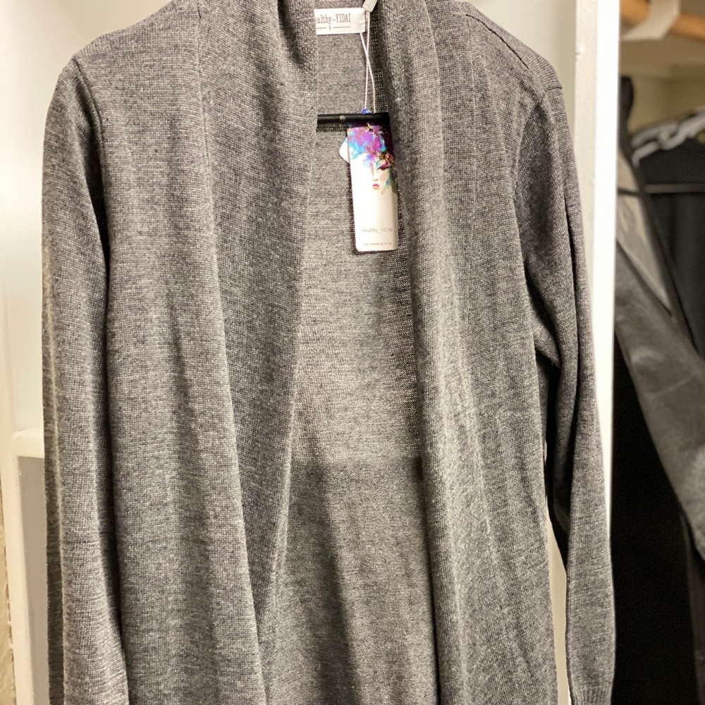 Healthy YIDAI charcoal cardigan